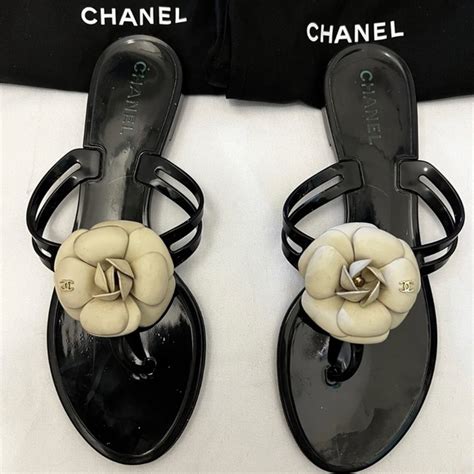 chanel camellia flip flops 2012|chanel sandals cc logo.